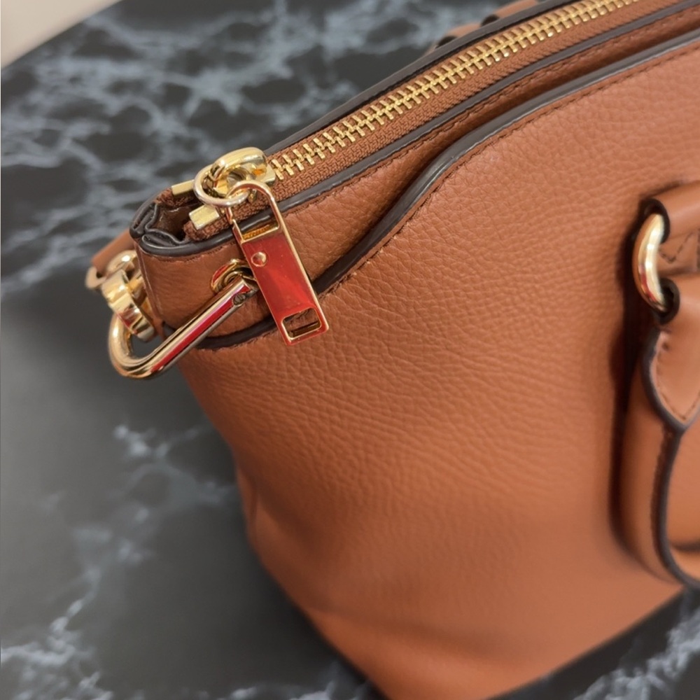 MICHAEL Michael Kors Elson Large Convertible Satchel in Brown Luggage AUTHENTIC - Picture 15 of 16